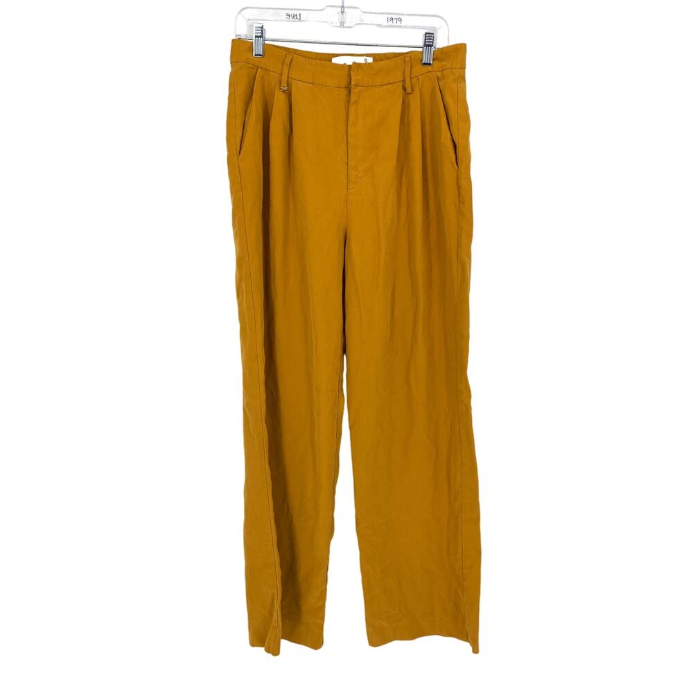 Sam Edelman Codie Pants Womens Sz 31 Long High Rise Wide Leg Dark Golden Orange